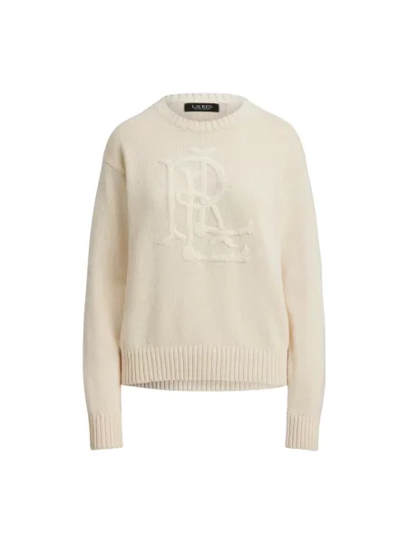 Długi sweter Ralph Lauren z długim rękawem beżowy