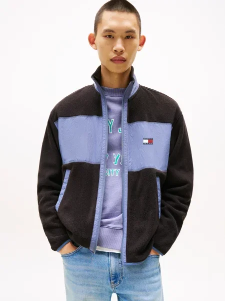 Tommy Jeans Fleecová mikina čierna