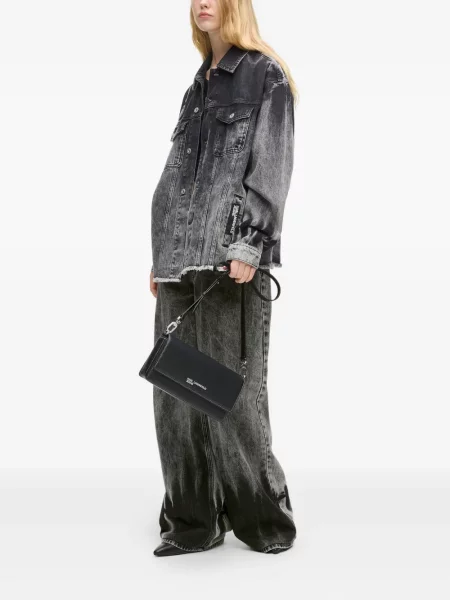 Blugi Karl Lagerfeld Jeans cu talie joasă gri
