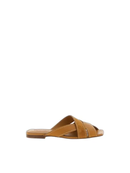 Klapki Tod's skórzane brązowe