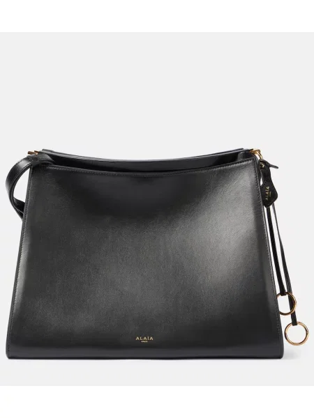 Usnjena torbica Alaia črna