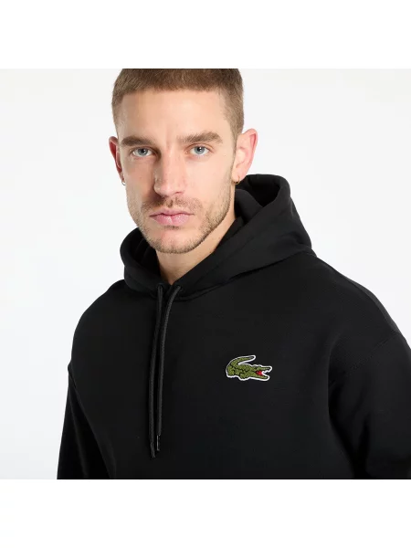 Bluza Lacoste z logo polarowa czarna