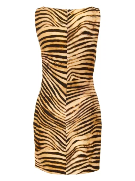 Rochie mini Just Cavalli cu imagine cu model zebră maro