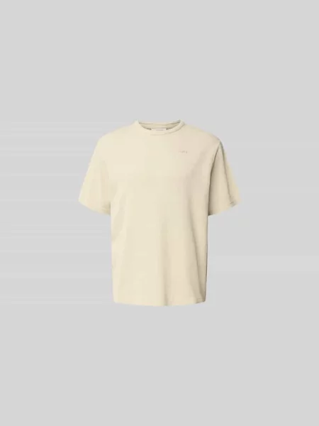 T-shirt o kroju relaxed fit z fakturowanym wzorem Forét beżowa
