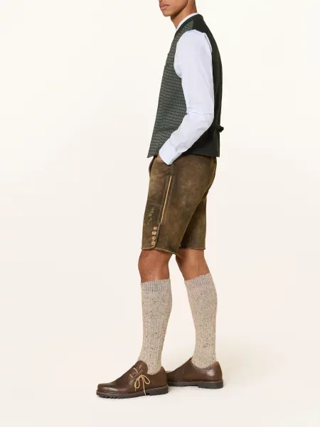 Hirscher Kožené Kalhoty Burghausen tmavě hnědá