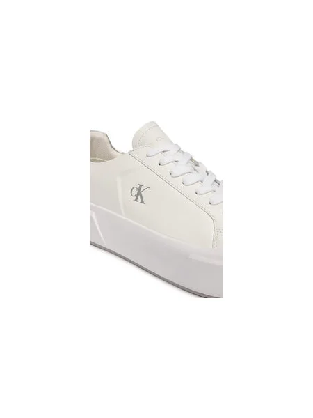 Calvin Klein Sportcipők Flatform Lace Up Lth Met fehér