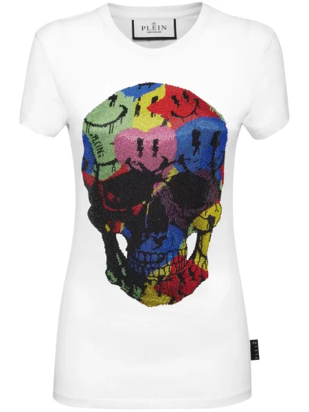 Tricou Philipp Plein cu imagine alb