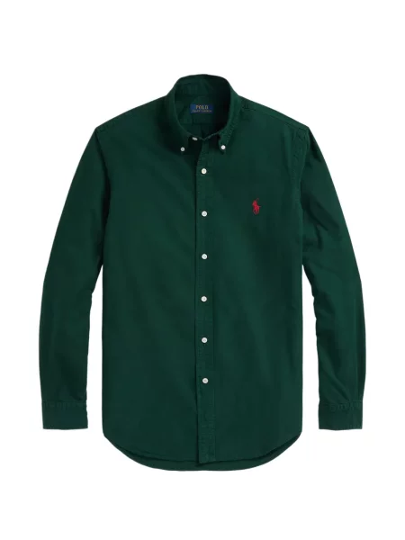 Tricou polo Polo Ralph Lauren cu glugă cu blană cu broderie roșu