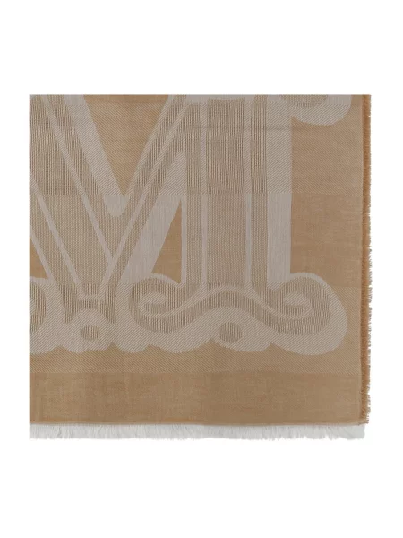 Szal Max Mara z logo beżowa