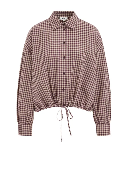 WE Fashion Bluză crem / burgundy roșu