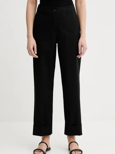 Marc O'Polo pantaloni lat high waist negru