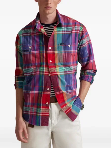 Czapka z daszkiem Polo Ralph Lauren w kratkę z twillu biznesowa niebieska