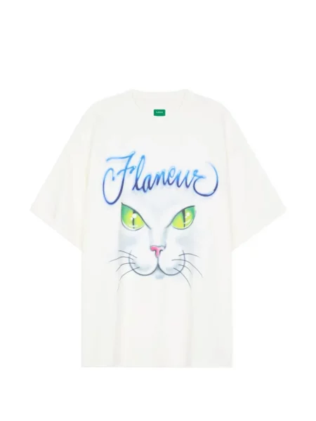 Tricou Flâneur cu imagine alb