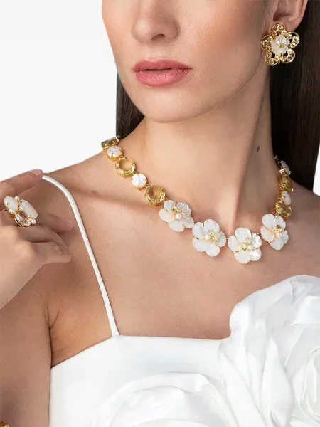 Gėlėtos auskarai Bounkit Jewelry auksinė