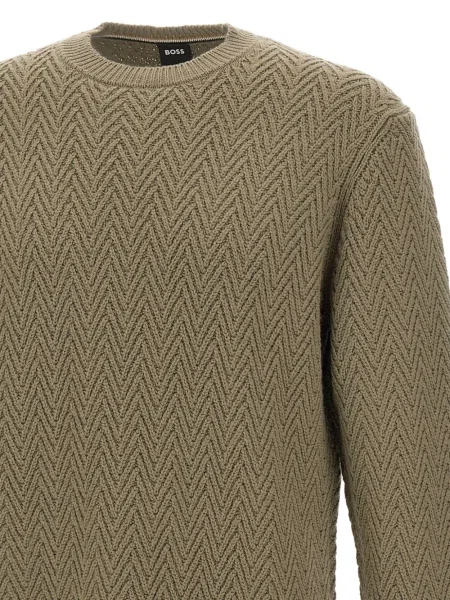 Pulover Boss cu model herringbone maro