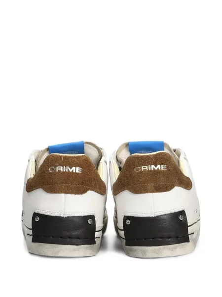 Sneakers Crime London σουέντ με φθαρμένο εφέ λευκό