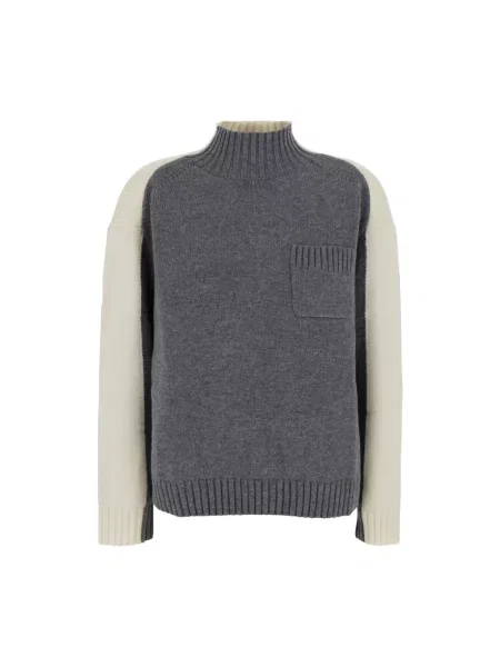 Dzianinowy sweter Semicouture szary
