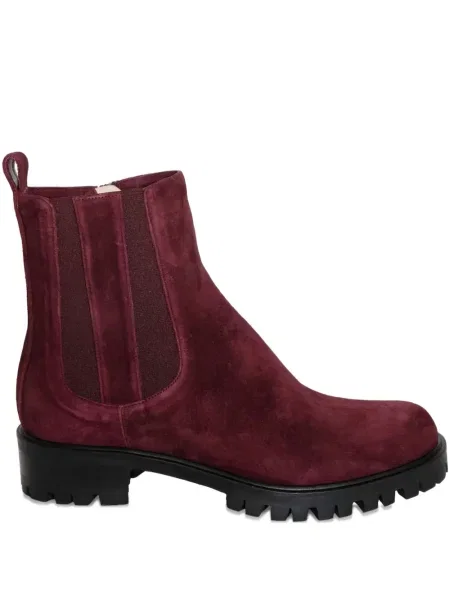 Botine Chuckies din piele de căprioară roșu
