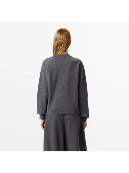 Lacoste Sweter Z Mieszanki Kaszmiru szary