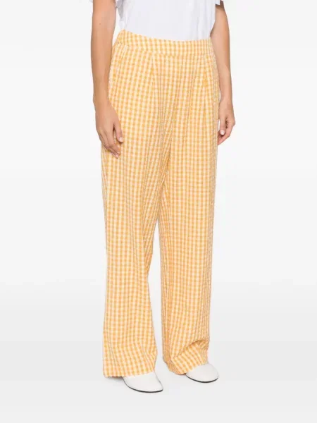 Pantaloni Maison123 în carouri galben