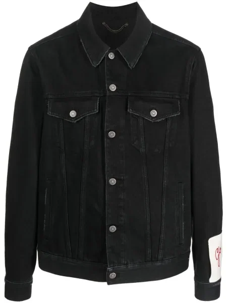Geacă de blugi Golden Goose cu autograf negru