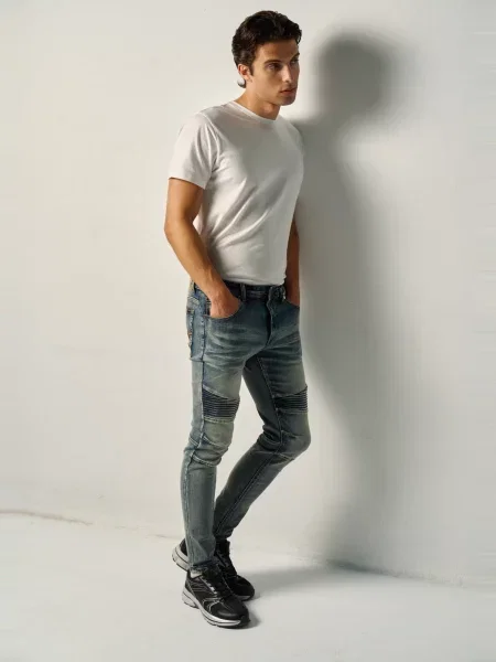 KOROSHI Jeans deschis albastru