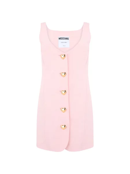 Rochie mini Moschino fără mâneci cu motiv cu inimi roz