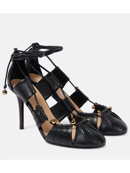 Pantofi cu toc Chloé din piele negru