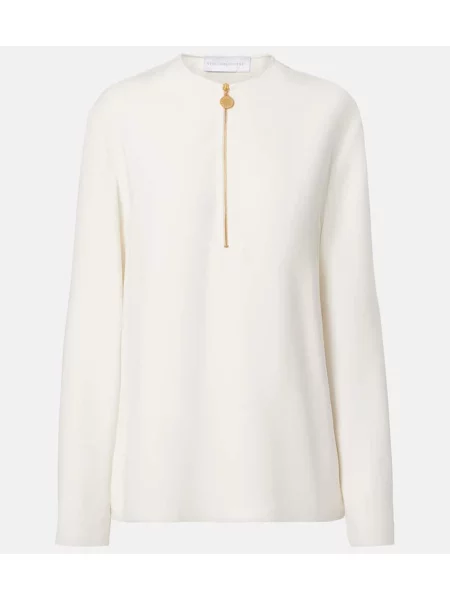 Pulover Stella Mccartney de jumătate de fermoar alb