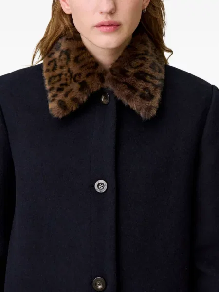 Kaput Claudie Pierlot s printom s leopard uzorkom plava