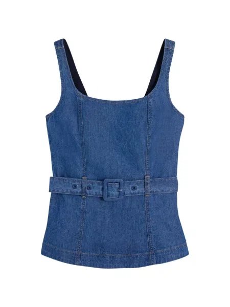 Cu centură top Tommy Hilfiger albastru