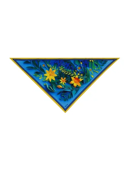 MyScarf Basic Хустка Синьо-жовтий Шовк жовта