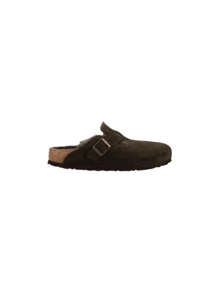 Klapki Birkenstock wełniane brązowe