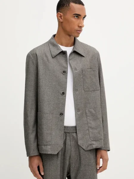 BARENA VENEZIA Volnen suknjič Overshirt Visal siva
