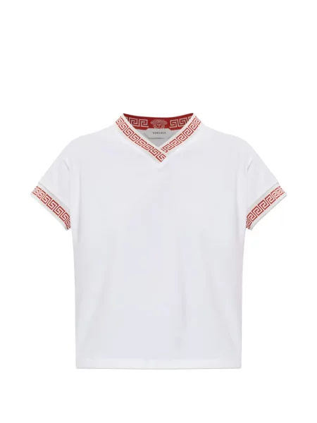 Top Versace cu decolteu în V alb