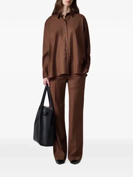 Pantaloni Paul Smith de lână maro