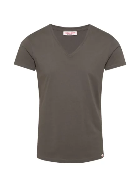 Tricou Orlebar Brown cu decolteu în V scurt gri