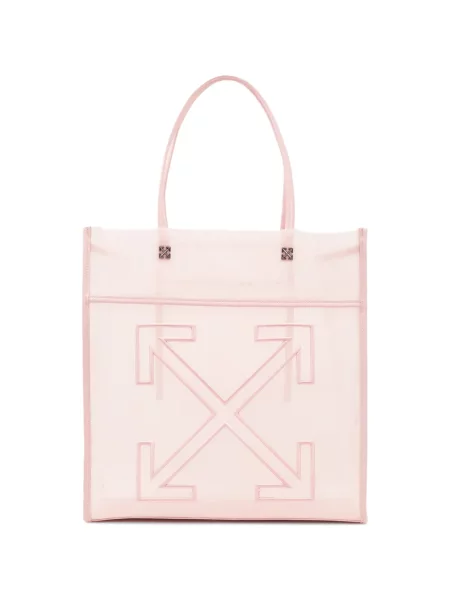 Geantă shopper Off-white plasă alb