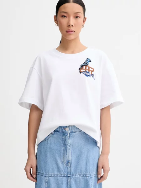 MUNTHE tricou pentru femei din NURI alb