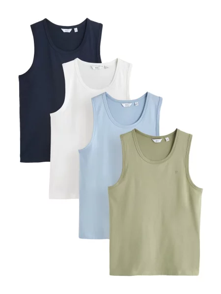 Next Tricou bleumarin / albastru deschis / kaki alb