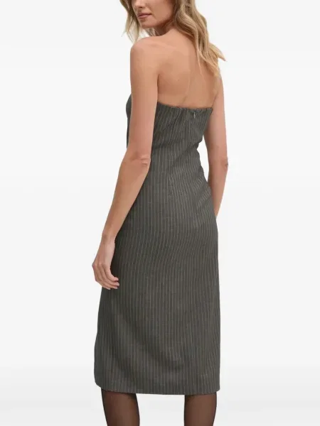 Sukienka midi Sisley w paski do kolan bez ramiączek szara