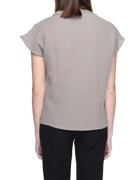 Krótka bluzka Jacqueline De Yong z krótkim rękawem czarna