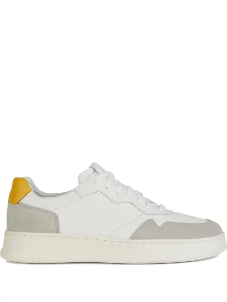 Sneakerși Geox din piele de căprioară alb