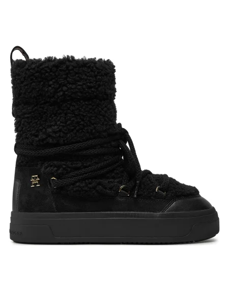 Апрески Tommy Hilfiger LACE-UP FAUX SHEARLING SNOWBOOT черно