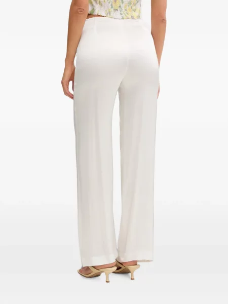 Pantaloni palazzo Bardot alb