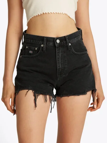 Tommy Jeans Džínsové šortky čierna