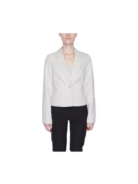 Lniana marynarka Vero Moda szara