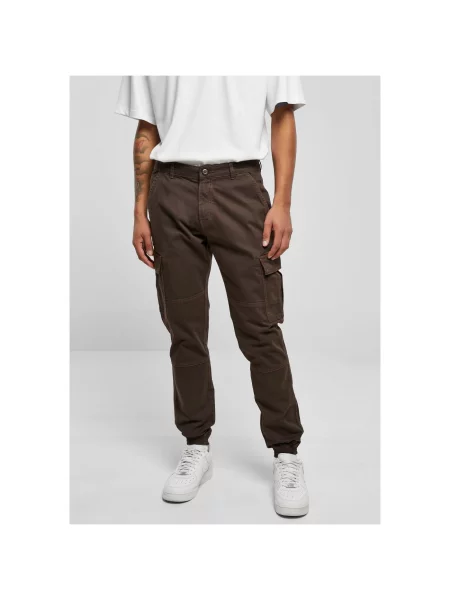 Pantaloni de trening Urban Classics din țesătură twill maro