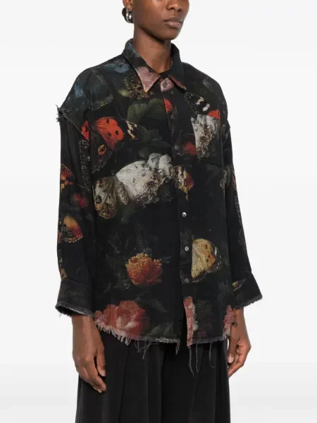 Reversibil cămașă R13 cu imagine negru