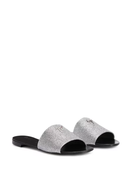 Sandale Giuseppe Zanotti fără toc argintiu